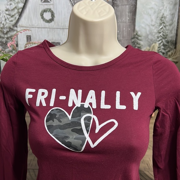 💕JUSTICE💕Long Sleeve Shirt with Fri-Nally design - Picture 2 of 6